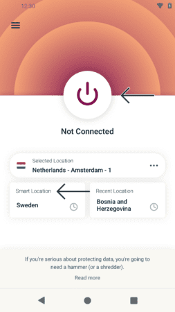 Screenshot of ExpressVPN