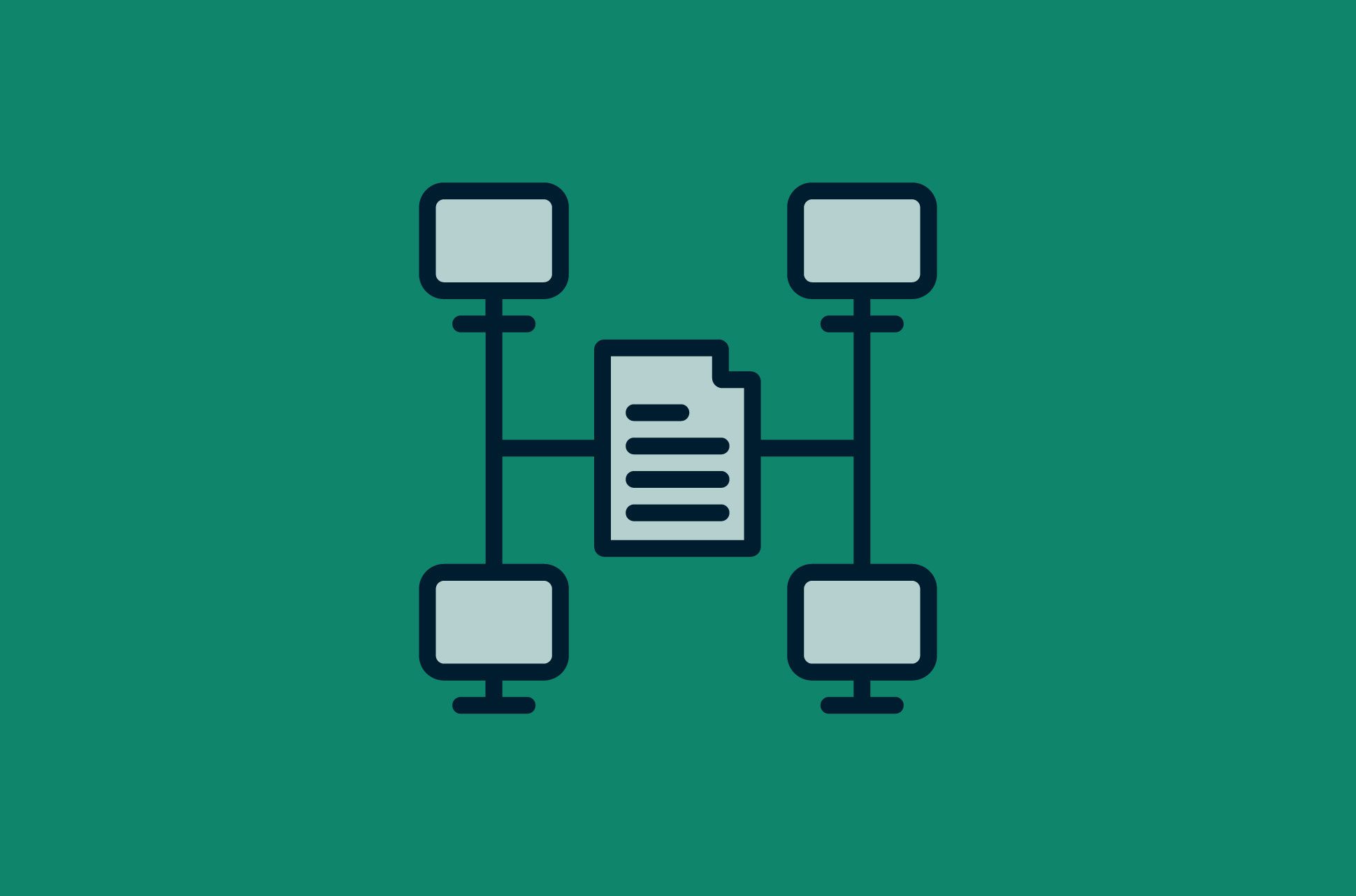 Computers connected to each other.