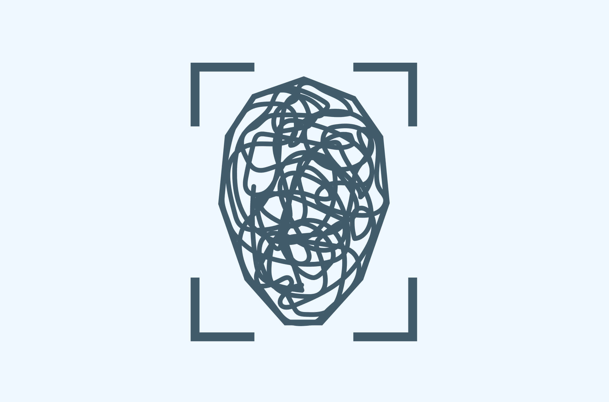 A face covered in scribbles.