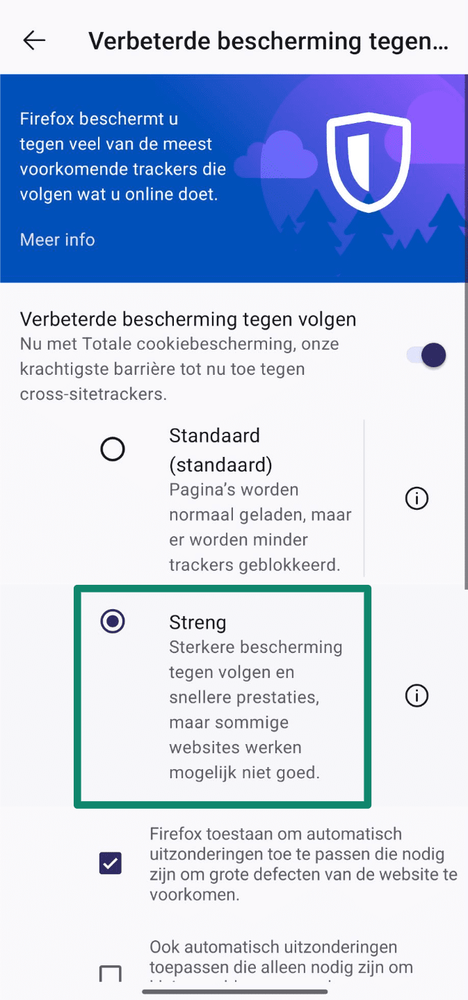 Make Sure Strict Is Selected Nl