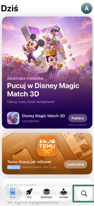Accessing the App Store on iOS.