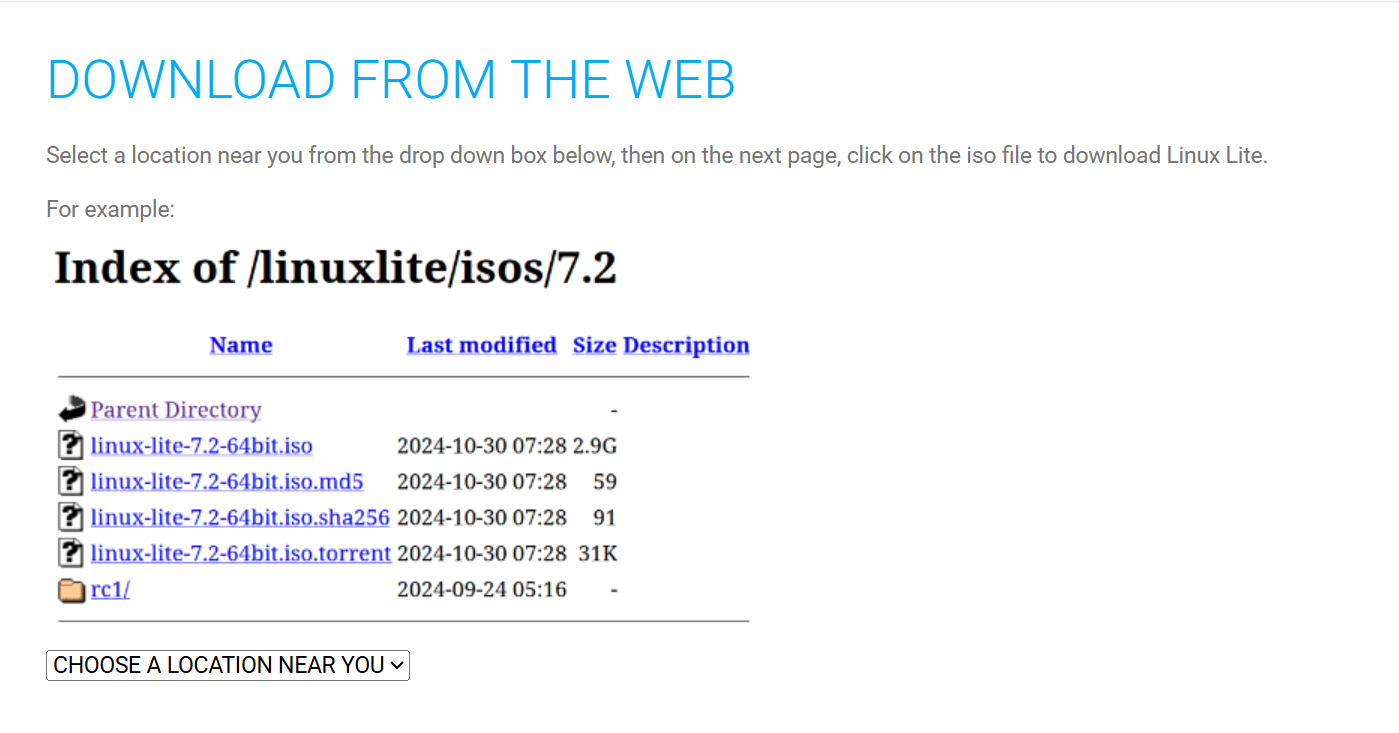 Download the Linux Lite ISO file from the web.