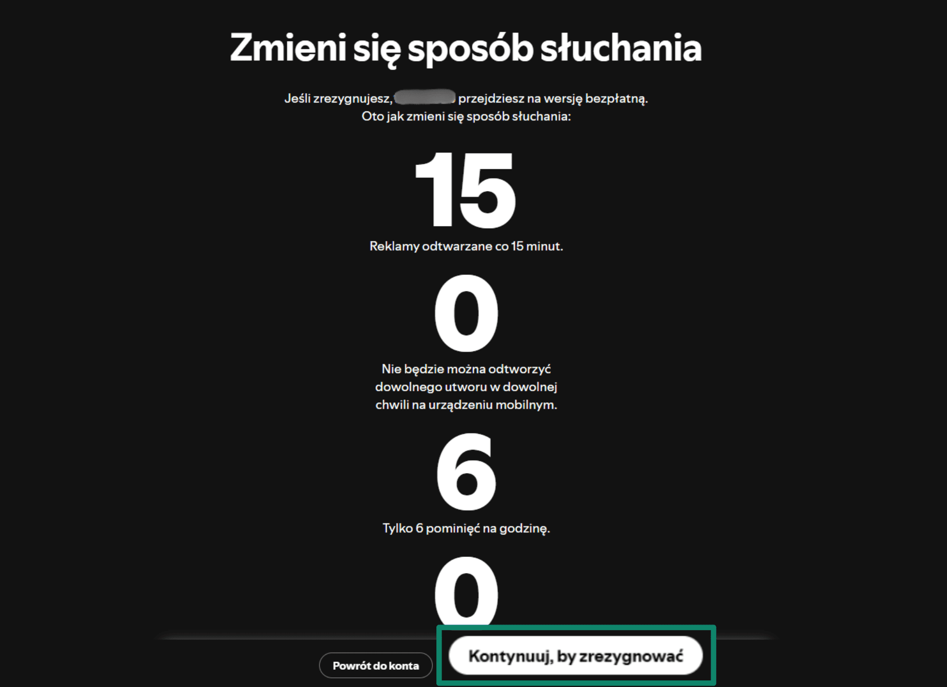 Click Continue To Cancel Pl