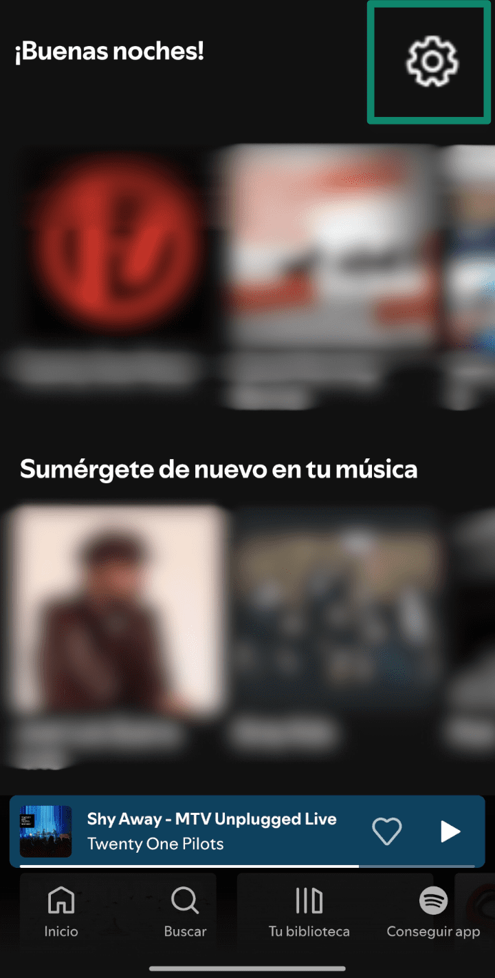 Tap The Gear Icon Es