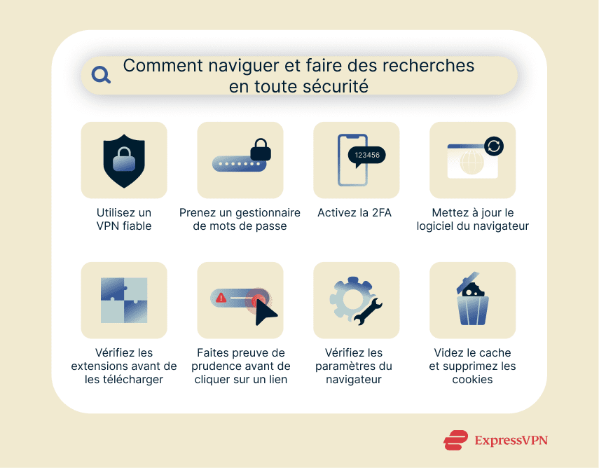 Internet privacy tips for searching and using web browsers.