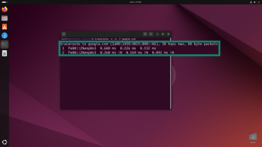 Review the results of the traceroute.