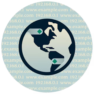 Глобус с изображением Америки, на заднем плане видны DNS и URL-адреса веб-сайтов.