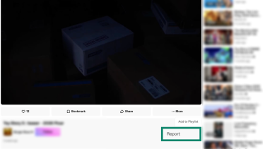 The "Report" button under a video on Dailymotion highlighted