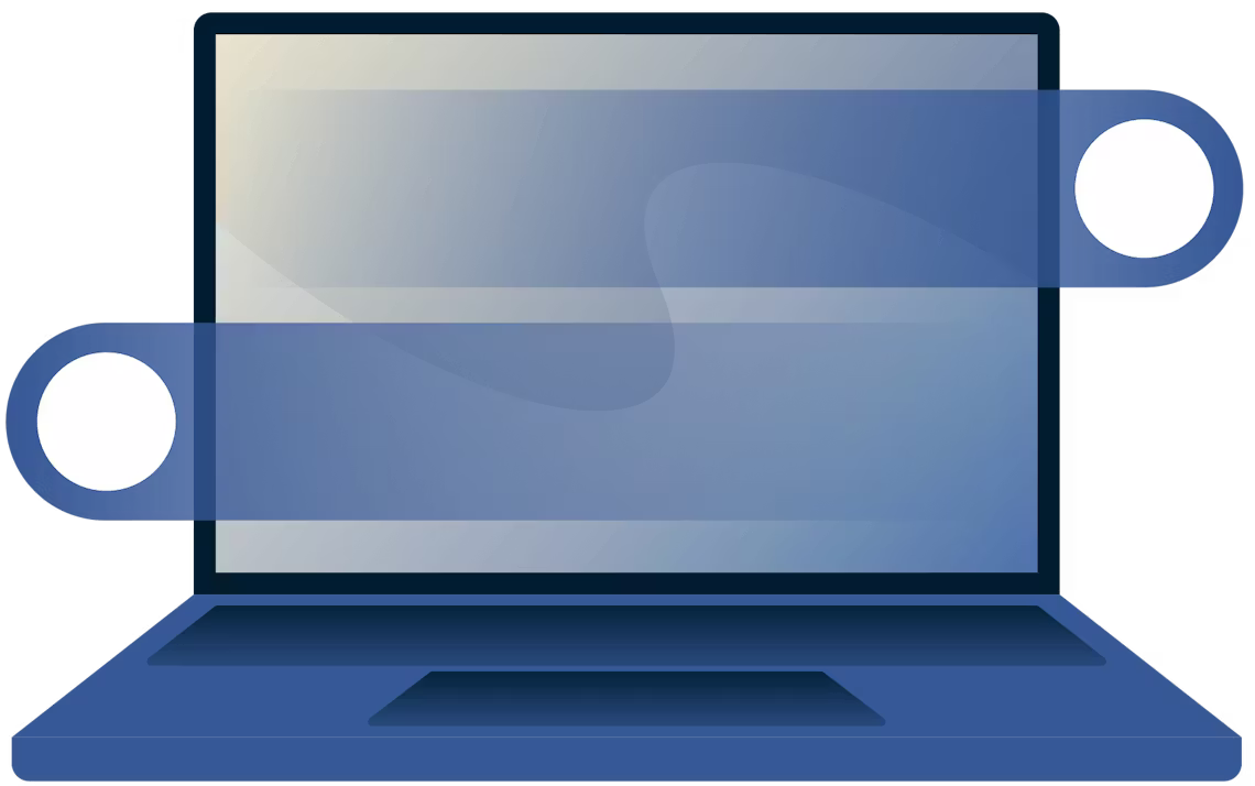 Swipe gestures going across a laptop