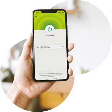 ExpressVPN app on iPhone showing VPN connection