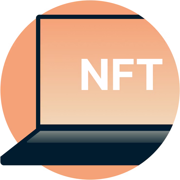 NFT op een laptop