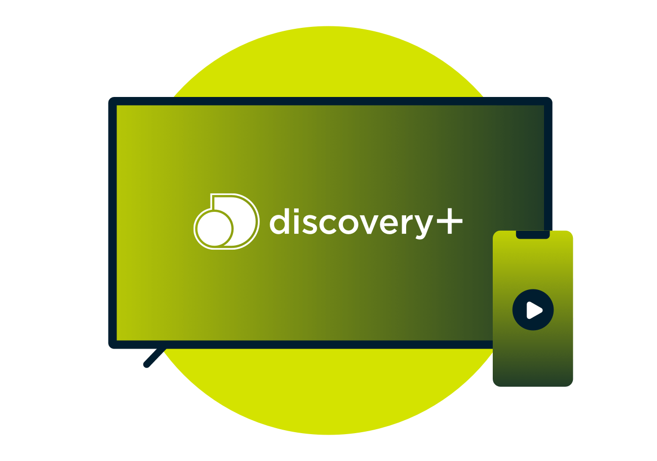 Discovery Plus на телевизоре и смартфоне.