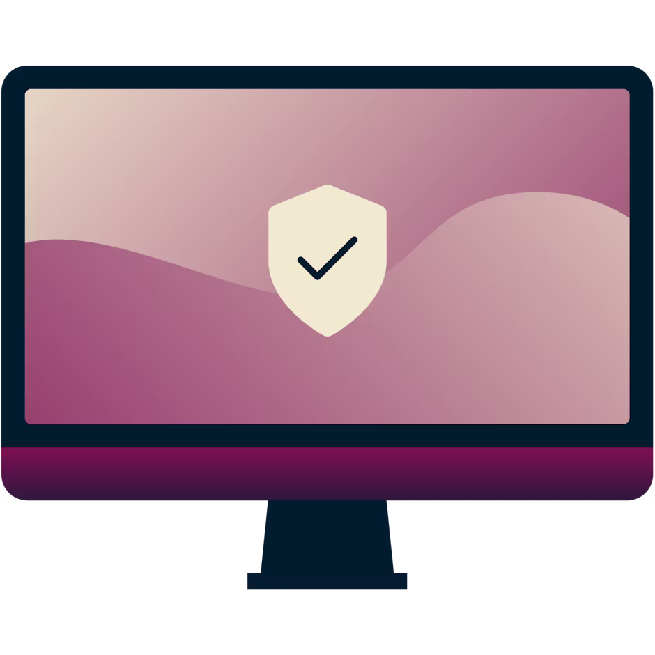 Qual è la differenza tra un Proxy e una VPN? Schermo del computer con uno scudo con un segno di spunta.