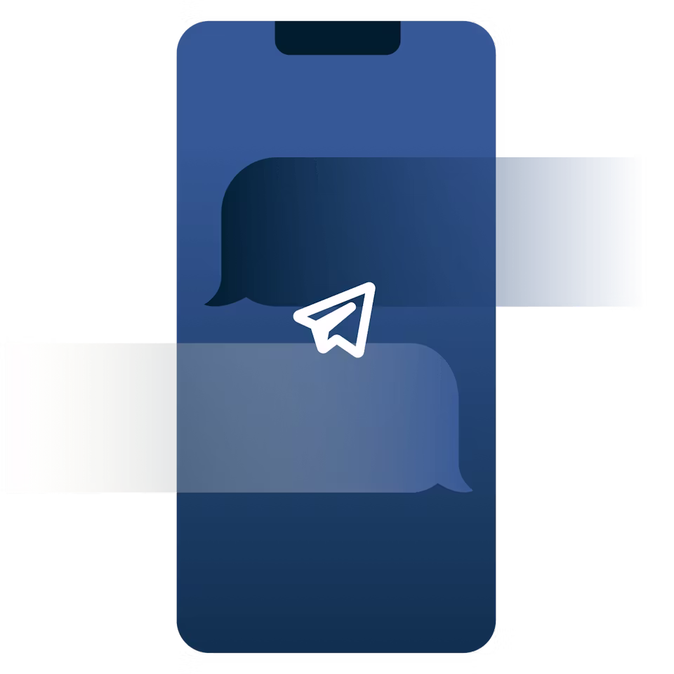 Viestisovellus, jossa on näppäin puhelimen näytöllä.