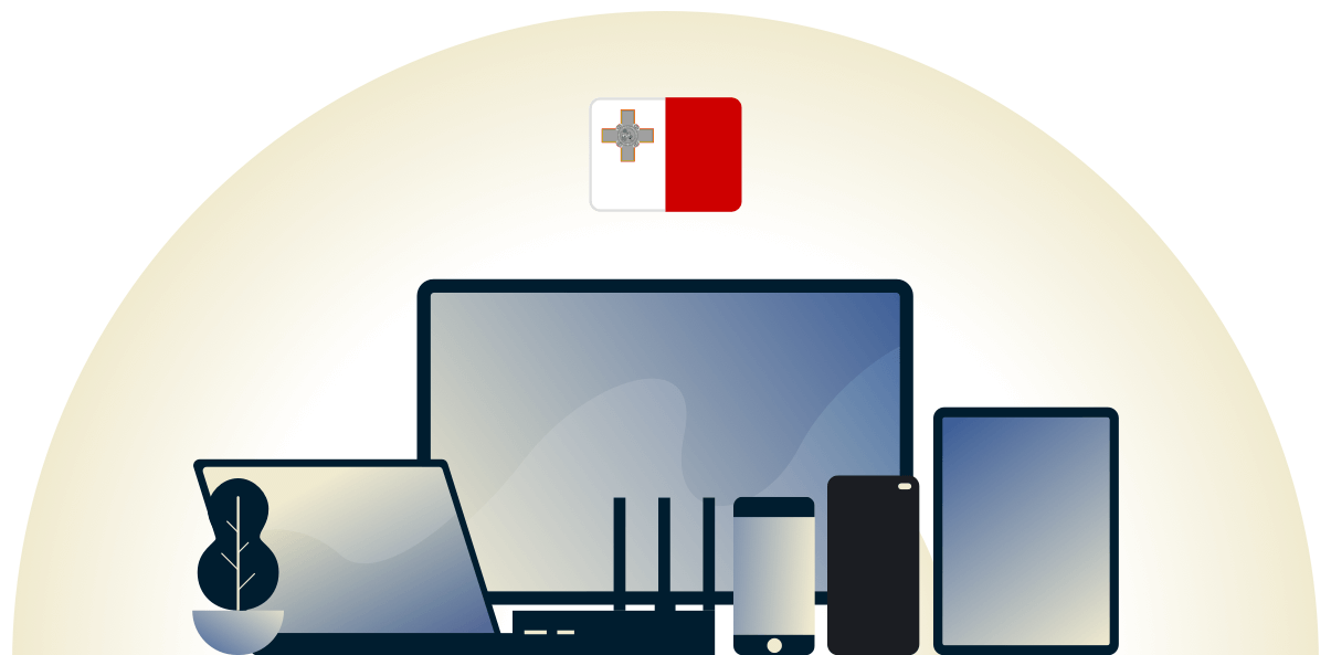 Malta VPN, der beskytter en række forskellige enheder.