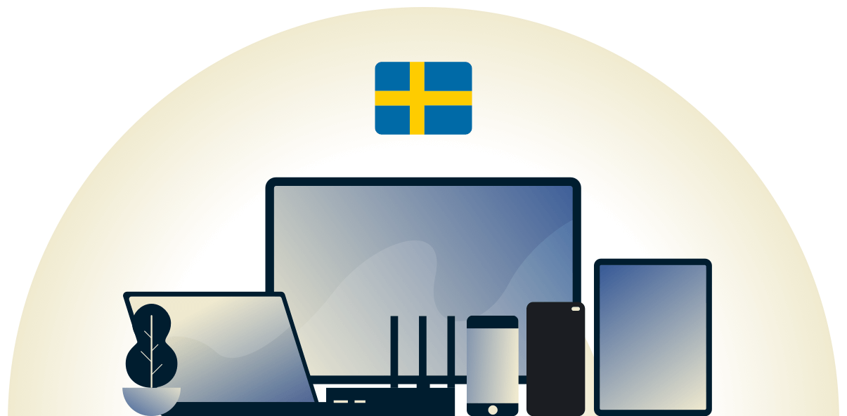 Sweden VPN chroniący różne urządzenia.
