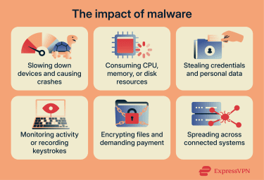 The impact of malware on people and systems.