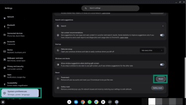 Safety reset to remove unwanted pop-ups and fix network issues is highlighted