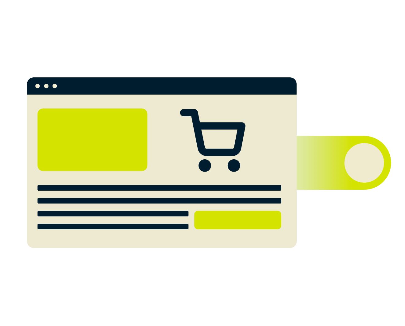 Ostosselaimen ikkuna.