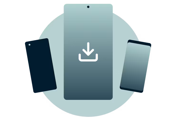 Завантажте застосунок Express VPN для Android. Пристрої Android зі знаком завантаження.