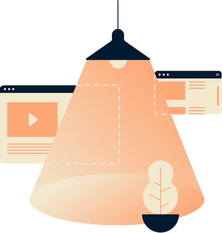 Lampor som lyser på webbläsarfönster för att göra dem privata.