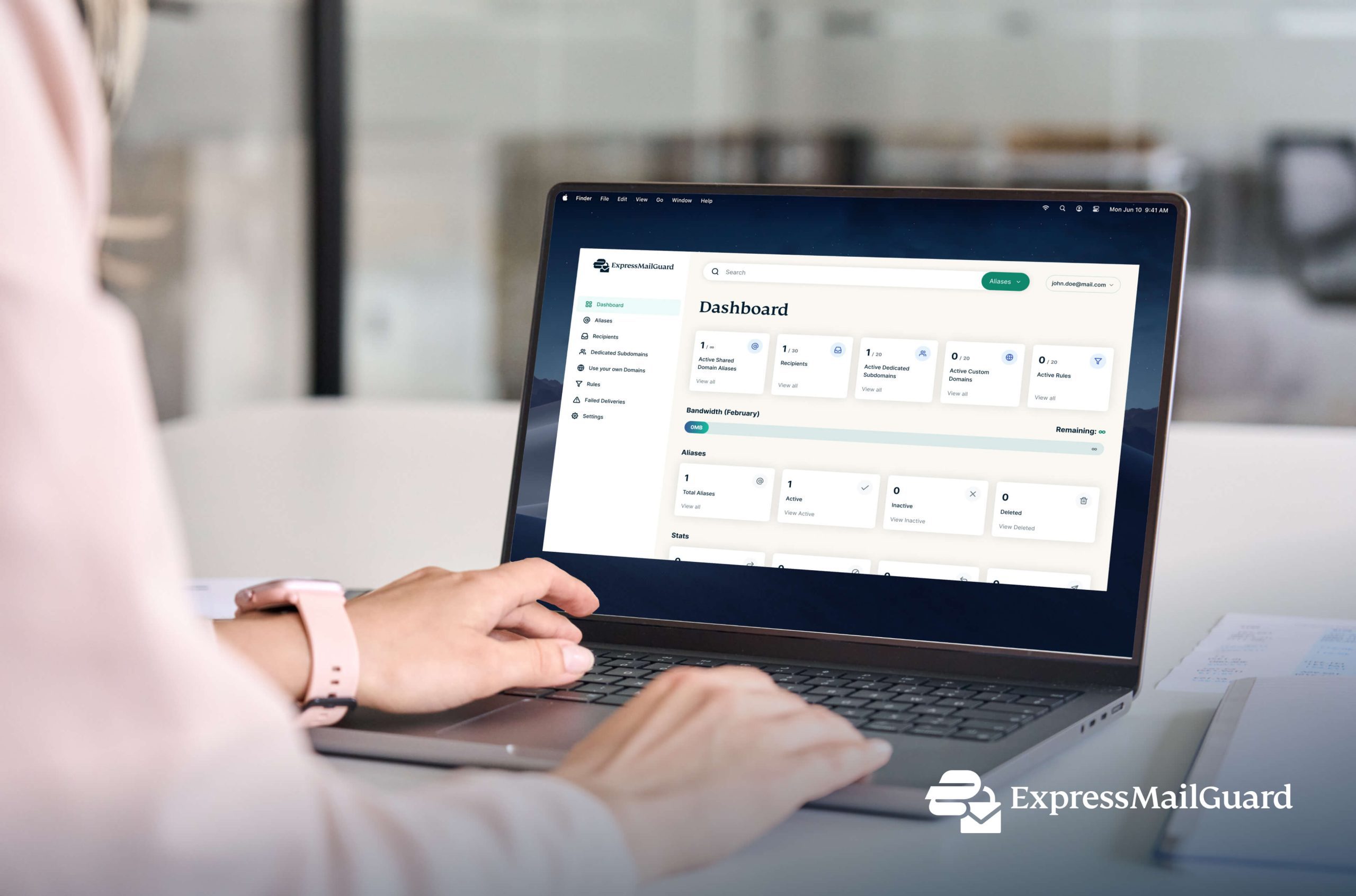 Lifestyle image of ExpressVPN ExpressMailGuard.